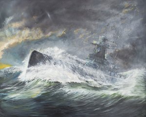 Graf Spee belép az Indiai-óceánba 1939. november 3-án, 2006. (Olaj, vászon) alkotó: Vincent Alexander Booth