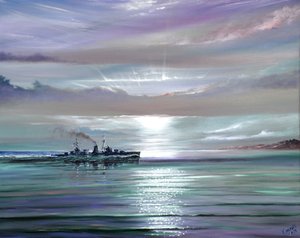 HMS Neptune, Földközi-tenger, 1941. december, 2019 (olaj, vászon) alkotó: Vincent Alexander Booth