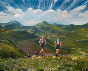 Mark és a Joss Naylor Challenge, 2024 (olaj, vászon) alkotó: Vincent Alexander Booth