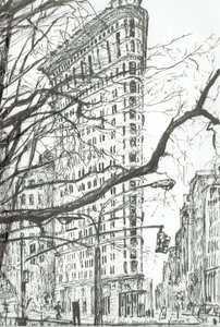 New York Flat Iron Building, 2003, (tinta papíron) alkotó: Vincent Alexander Booth
