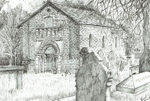 Old Church, Prestbury, 2009, (Tinta papíron) alkotó: Vincent Alexander Booth