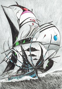 Storm Creators Andamán-tenger, 2017, (tinta papíron) alkotó: Vincent Alexander Booth