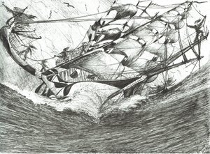 Storm Creators Jeges-tenger, 2017, (Tinta papíron) alkotó: Vincent Alexander Booth