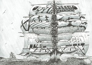 Storm Creators Földközi-tenger, 2017, (tinta papírra) alkotó: Vincent Alexander Booth