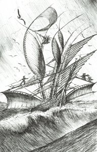 Storm Creators Pacific Ocean, 2017, (Tinta papíron) alkotó: Vincent Alexander Booth