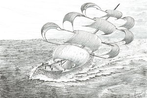 Storm Creators Yathkyed, 2023 (tinta és ceruza papíron) alkotó: Vincent Alexander Booth