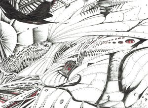 A vörös hozója, 2016 (tinta papíron) alkotó: Vincent Alexander Booth