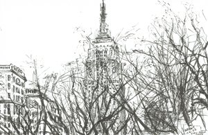 Kilátás a kávézóból, New York, 2003 (Tinta papíron) alkotó: Vincent Alexander Booth