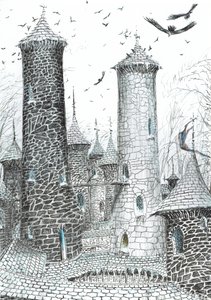 9. oldal, The Castle in the Forest of Findhorn, 2006, (tinta papíron) alkotó: Vincent Alexander Booth