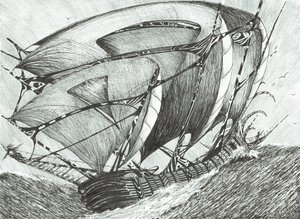 viharkészítők Azovi-tenger, 2017, (Tinta papíron) alkotó: Vincent Alexander Booth