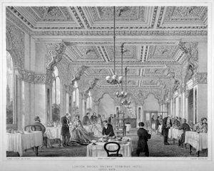 A kávézó a London Bridge Railway Terminus Hotelben, Bermondsey, London, 1860.