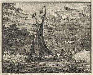 Hajó baljós időben alkotó: Vincent Laurensz. van der Vinne (II)