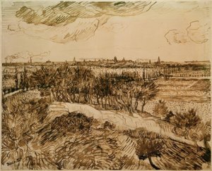 Kilátás Arles-ra a Montmajour felől alkotó: Vincent van Gogh