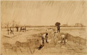 Temető az esőben alkotó: Vincent van Gogh