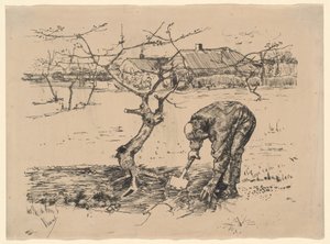 Kertész egy almafa mellett alkotó: Vincent van Gogh