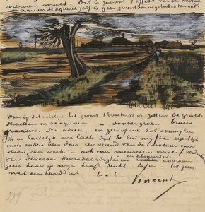 Kopfweide, Theo van Goghnak írt levél. 1882 alkotó: Vincent van Gogh
