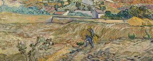 Tájkép Saint-Rémyben (bekerített föld paraszttal) alkotó: Vincent van Gogh