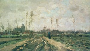 Táj templommal és házakkal, Nuenen, 1885 alkotó: Vincent van Gogh