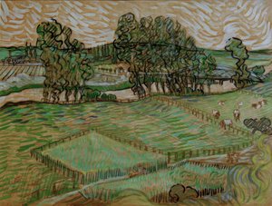Táj egy híddal az Oise-on alkotó: Vincent van Gogh