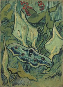 A nagy zöld páva (Halálfej-szfinx) - Vincent van Gogh (1853-1890) festménye, olaj, vászon (33,5x24,5 cm) alkotó: Vincent van Gogh