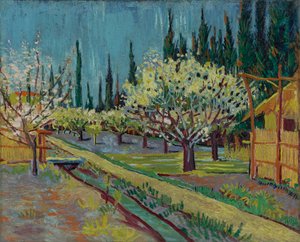 Ciprusokkal határolt gyümölcsös alkotó: Vincent van Gogh
