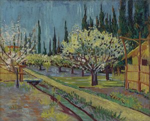 Ciprusokkal határolt gyümölcsös alkotó: Vincent van Gogh