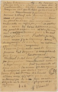 Vincent bátyjának, Theónak írt levelének oldala, amelyet Arles-ban végeztek ki, 1888-ban alkotó: Vincent van Gogh