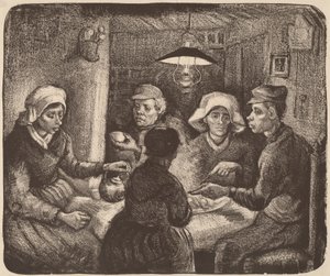 Burgonyaevők, 1885. alkotó: Vincent van Gogh