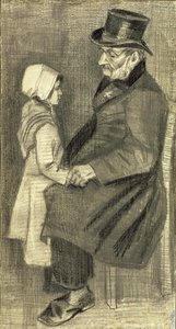 Ülő férfi a lányával, 1882 alkotó: Vincent van Gogh