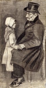 Ülő Férfi Kislánnyal; Ülő férfi lánnyal, 1882 alkotó: Vincent van Gogh
