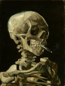 Csontváz koponyája égő cigarettával, 1886 körül (olaj, vászon) alkotó: Vincent van Gogh