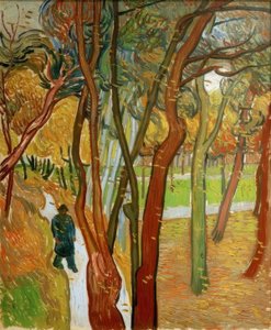 Sétálók a parkban hulló levelekkel alkotó: Vincent van Gogh