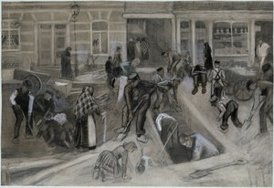 Útmunkások egy lépcsőház aknájának kiásásakor alkotó: Vincent van Gogh