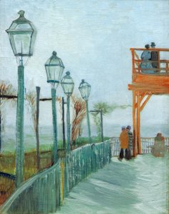 Terasz és kilátó a Moulin de Blutefin, Mont alkotó: Vincent van Gogh