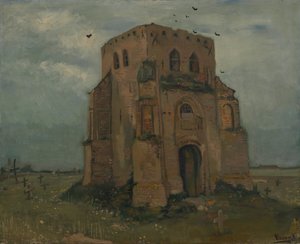 A régi templomtorony Nuenenben (A parasztok templomkertje) alkotó: Vincent van Gogh