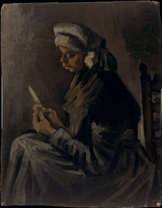A krumplihámozó (hátoldal: önarckép szalmakalappal) alkotó: Vincent van Gogh