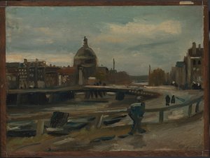 A Singel az amszterdami evangélikus templom közelében alkotó: Vincent van Gogh