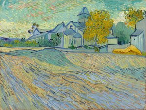Kilátás a menedékházra és a Saint-Remy-kápolnára, 1889 alkotó: Vincent van Gogh