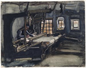 Weaver (tisserand) par Gogh, Vincent, van (1853-1890). Toll, ecset, akvarell, indiai tinta papírra, méret: 35,5x44,6 alkotó: Vincent van Gogh