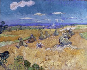 Búzakazalok és aratógép alkotó: Vincent van Gogh