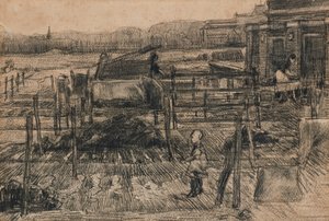 Hátsó udvarok két számmal (1882) alkotó: Vincent van Gogh