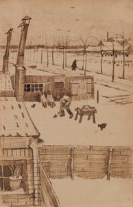 Kilátás a Vincents stúdió ablakából télen I. (1883) alkotó: Vincent van Gogh