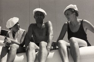 Utasok az "Oceania" tengerjáró hajó fedélzetén, az "At the Edge of Oceania 28th July to 10th August 1935" című albumból. alkotó: Vincenzo Balocchi