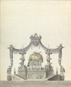 Nagy Katalin oroszországi császárné katafalkja oldalsó kiemelkedés., 1796.