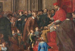 Milánó, San Francesco da Paola templom, Fratelli Campi, San Carlo megalapítja a keresztény tanítás iskoláját alkotó: Vincenzo and Campi Antonio Campi