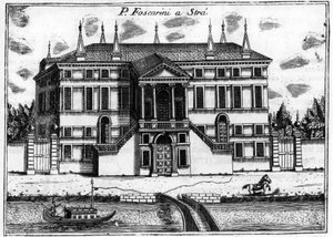 A palota (Palazzo) Foscarini Stranban Velence mellett. Vincenzo Coronelli (1650-1718) „Velence szingularitásában” című művében.