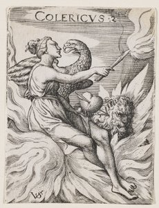 Kolerikus temperamentum, 1530-62 körül (metszet) alkotó: Virgilius the elder Solis