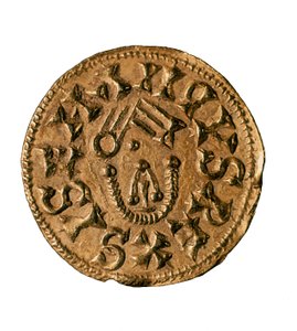 Sisenand király tremissise (vagy trienjei), a spanyolországi Tarracóban öntve, 7. század (érme)