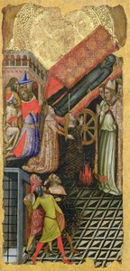 Konstantin császár lányának gyógyítása, Szent Antal temetése (fent); Konstantin császár lánya, akit megszállt az ördög (alul)