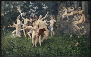 Tavaszi Fesztivál (allegorikus jelenet). Karel Vitezslav Masek (1865-1927) festménye, Olaj, vászon alkotó: Vitezlav Karel Masek